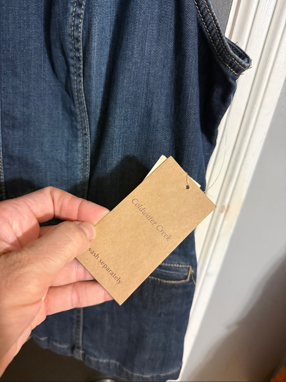 Coldwater Creek Notch Lapel Denim Vest Size: W20 - Picture 4 of 9